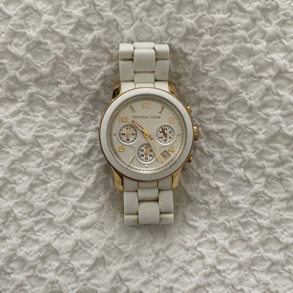Michael Kors white and gold watch